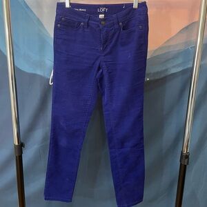 Ann Taylor Women's Vibrant Blue Skinny Corduroy Skinny Pants